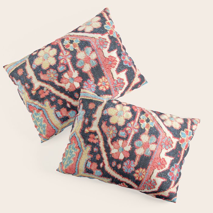 Antique Persian Heriz Carpet Print Pillow Sham Gallery Image 1