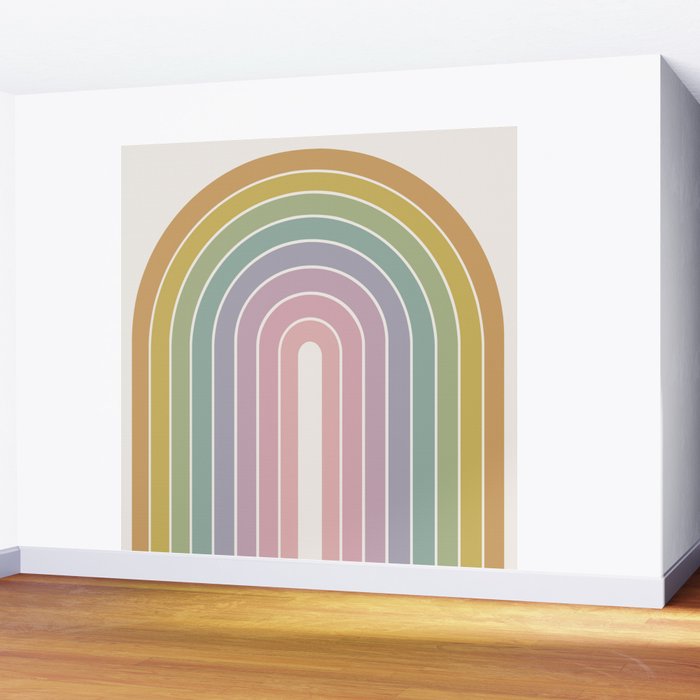 Gradient Arch XXI Tropical Mid Century Modern Rainbow Wall Mural Gallery Image 2