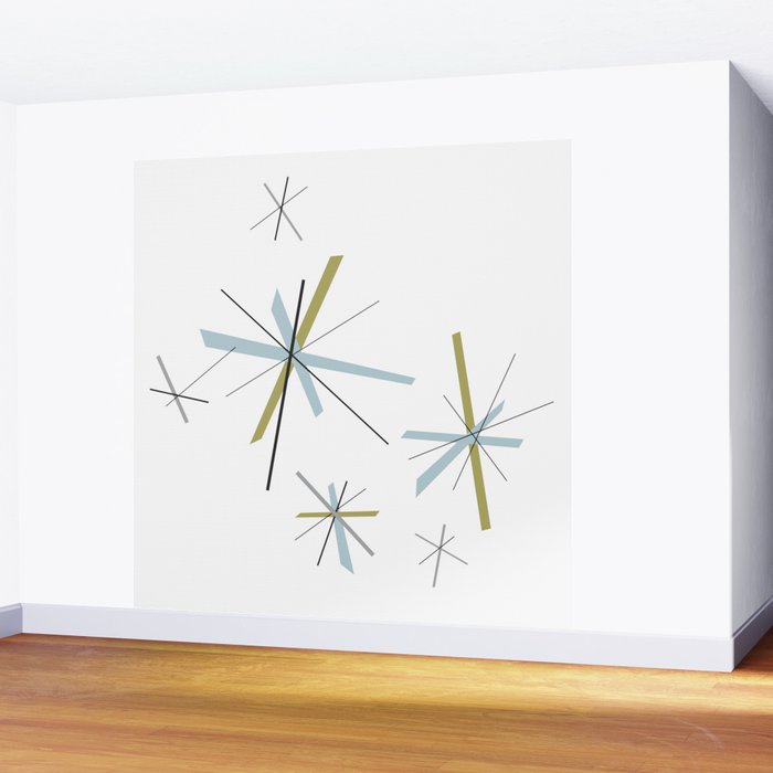 Retro Atomic Age Pattern Wall Mural Gallery Image 2
