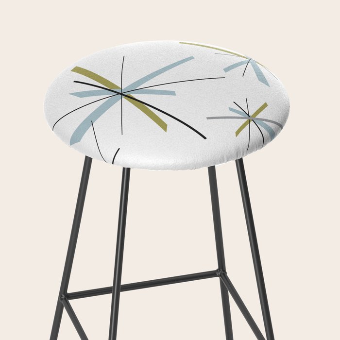 Retro Atomic Age Pattern Stool Gallery Image 2