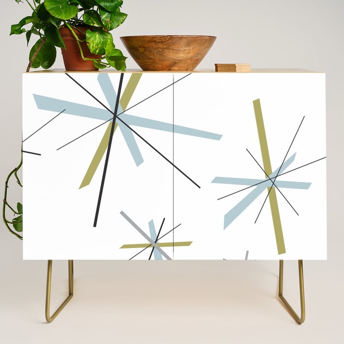 Retro Atomic Age Pattern Credenza Gallery Image 1
