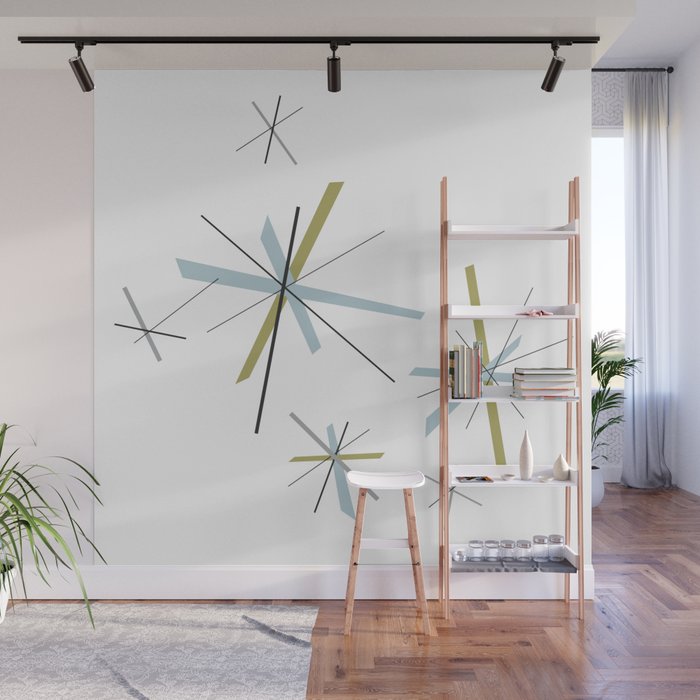 Retro Atomic Age Pattern Wall Mural