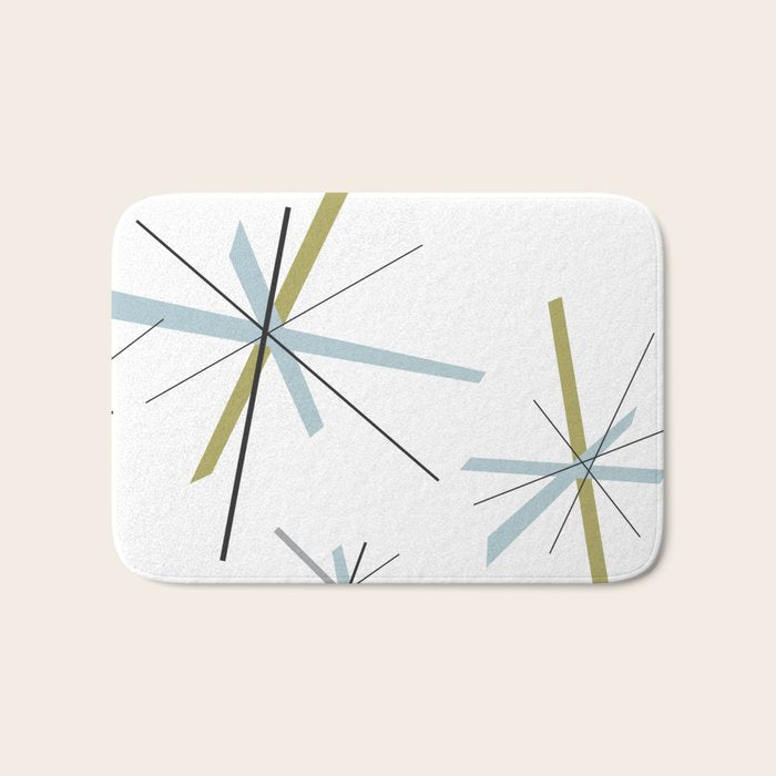 Retro Atomic Age Pattern Bath Mat Gallery Image 1