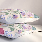 Vibrant Wildflower Garden Pattern Hand Painted Folk Floral Design Pillow Sham Gallery Image 3
