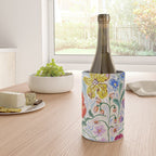 Vibrant Wildflower Garden Pattern Hand Painted Folk Floral Design Wine Chiller Gallery Image 4