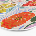 Vibrant Wildflower Garden Pattern Hand Painted Folk Floral Design Bath Mat Gallery Image 3