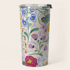 Vibrant Wildflower Garden Pattern Hand Painted Folk Floral Design Travel Mug Gallery Image 2