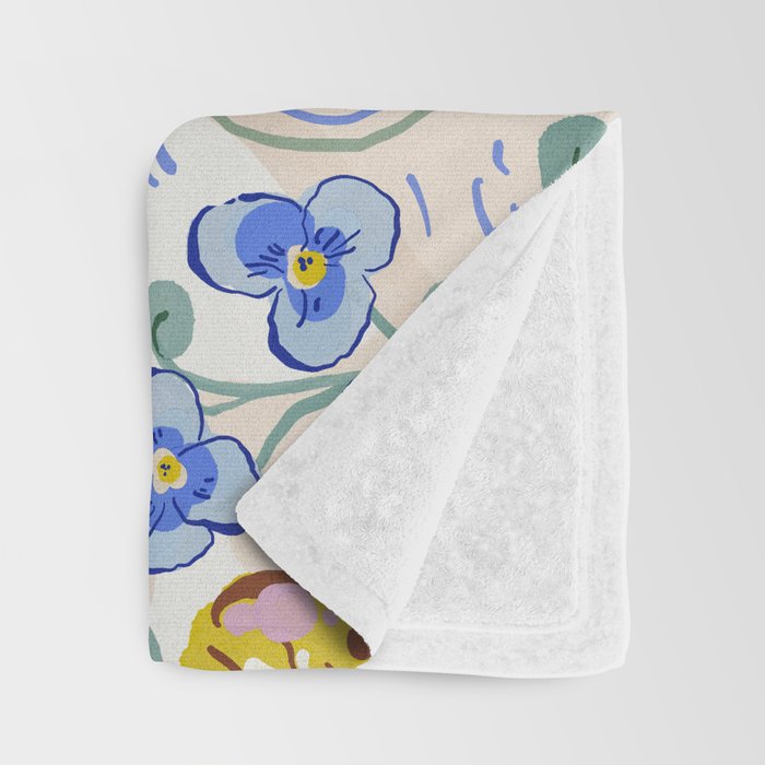 Vibrant Wildflower Garden Pattern Hand Painted Folk Floral Design Throw Blanket Gallery Image 3