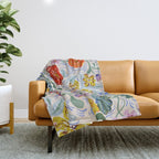 Vibrant Wildflower Garden Pattern Hand Painted Folk Floral Design Throw Blanket Gallery Image 1