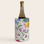 Vibrant Wildflower Garden Pattern Hand Painted Folk Floral Design Wine Chiller Gallery Image 3