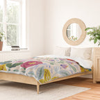 Vibrant Wildflower Garden Pattern Hand Painted Folk Floral Design Duvet Cover Gallery Image 2