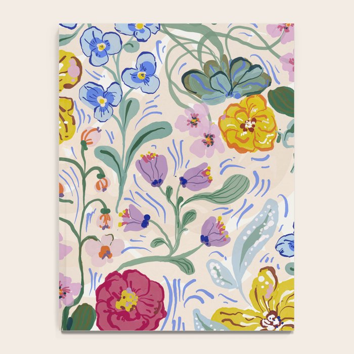 Vibrant Wildflower Garden Pattern Hand Painted Folk Floral Design Notebook Gallery Image 4