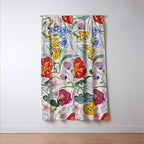 Vibrant Wildflower Garden Pattern Hand Painted Folk Floral Design Window Curtain Gallery Image 3