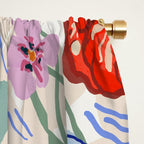 Vibrant Wildflower Garden Pattern Hand Painted Folk Floral Design Window Curtain Gallery Image 2