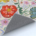 Vibrant Wildflower Garden Pattern Hand Painted Folk Floral Design Rug Gallery Image 4