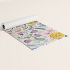 Vibrant Wildflower Garden Pattern Hand Painted Folk Floral Design Yoga Mat Gallery Image 2