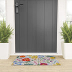 Vibrant Wildflower Garden Pattern Hand Painted Folk Floral Design Welcome Mat Gallery Image 3