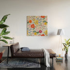 Vibrant Wildflower Garden Pattern Hand Painted Folk Floral Design Wood Wall Art Gallery Image 2
