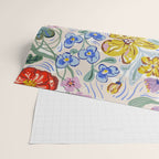 Vibrant Wildflower Garden Pattern Hand Painted Folk Floral Design Wrapping Paper Gallery Image 2