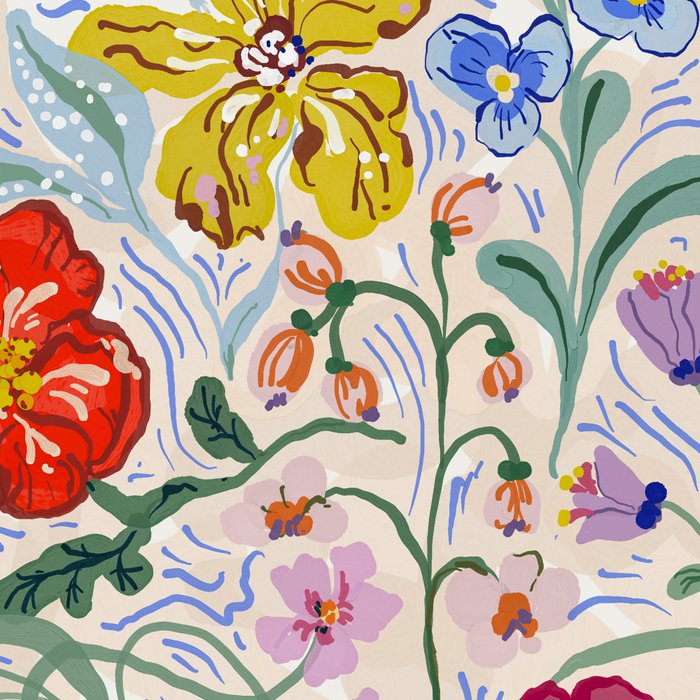 Vibrant Wildflower Garden Pattern Hand Painted Folk Floral Design Coffee Mug Gallery Image 2