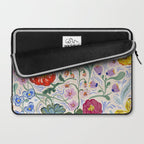 Vibrant Wildflower Garden Pattern Hand Painted Folk Floral Design Laptop Sleeve Gallery Image 2