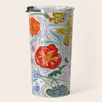 Vibrant Wildflower Garden Pattern Hand Painted Folk Floral Design Travel Mug Gallery Image 3