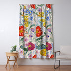 Vibrant Wildflower Garden Pattern Hand Painted Folk Floral Design Window Curtain Gallery Image 5