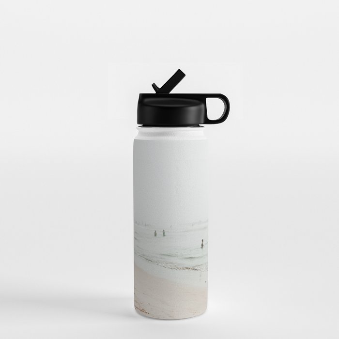 At the Beach 25 - Pastel Beach - Minimal - People - Ocean - Sea Travel photography Water Bottle Gallery Image 1