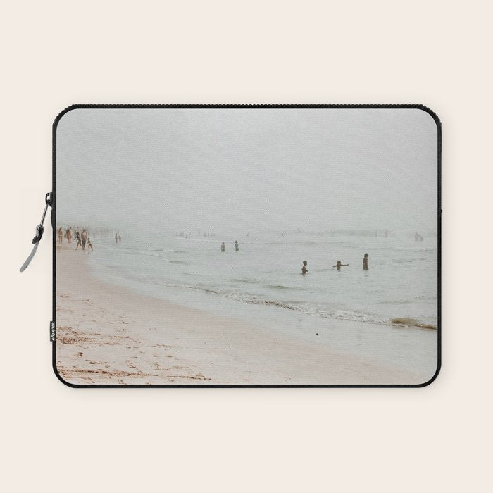 At the Beach 25 - Pastel Beach - Minimal - People - Ocean - Sea Travel photography Laptop Sleeve Gallery Image 1