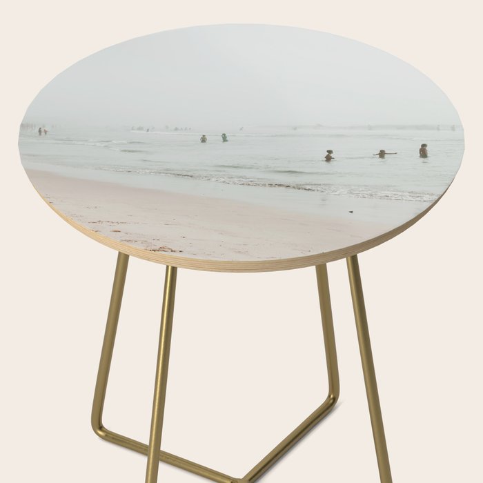 At the Beach 25 - Pastel Beach - Minimal - People - Ocean - Sea Travel photography Side Table Gallery Image 2