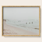 At the Beach 25 - Pastel Beach - Minimal - People - Ocean - Sea Travel photography Serving Tray Gallery Image 1
