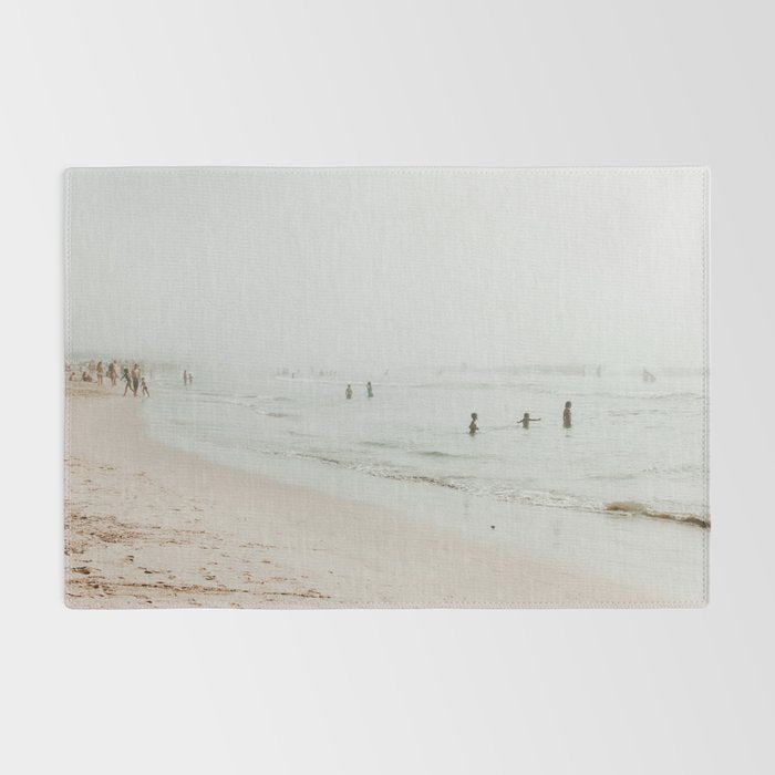 At the Beach 25 - Pastel Beach - Minimal - People - Ocean - Sea Travel photography Rug Gallery Image 2