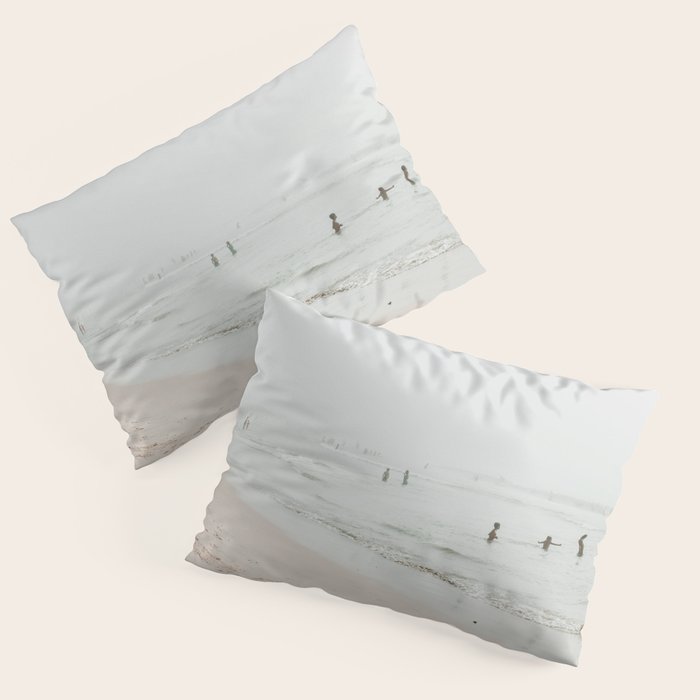 At the Beach 25 - Pastel Beach - Minimal - People - Ocean - Sea Travel photography Pillow Sham Gallery Image 3