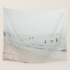 At the Beach 25 - Pastel Beach - Minimal - People - Ocean - Sea Travel photography Wall Tapestry Gallery Image 4