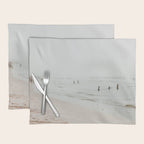 At the Beach 25 - Pastel Beach - Minimal - People - Ocean - Sea Travel photography Placemat Gallery Image 1
