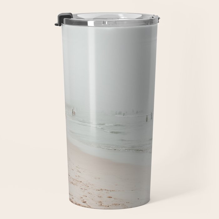 At the Beach 25 - Pastel Beach - Minimal - People - Ocean - Sea Travel photography Travel Mug Gallery Image 3