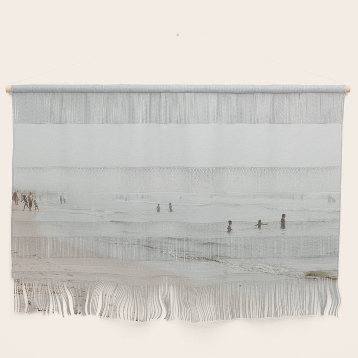 At the Beach 25 - Pastel Beach - Minimal - People - Ocean - Sea Travel photography Wall Hanging Gallery Image 1