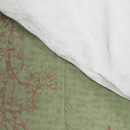 Botanical Cottage Woven Look Pattern in Sage Green and Mocha Brown Comforter Gallery Image 4