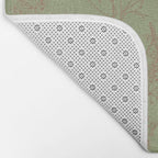 Botanical Cottage Woven Look Pattern in Sage Green and Mocha Brown Bath Mat Gallery Image 2