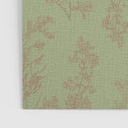 Botanical Cottage Woven Look Pattern in Sage Green and Mocha Brown Poster Gallery Image 3