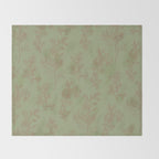 Botanical Cottage Woven Look Pattern in Sage Green and Mocha Brown Throw Blanket Gallery Image 2