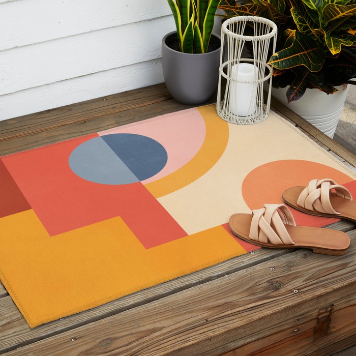 Abstract Geometric Shapes 31 Outdoor Rug Gallery Image 2