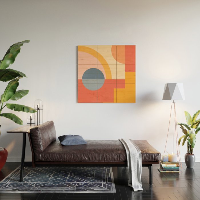 Abstract Geometric Shapes 31 Wood Wall Art Gallery Image 2