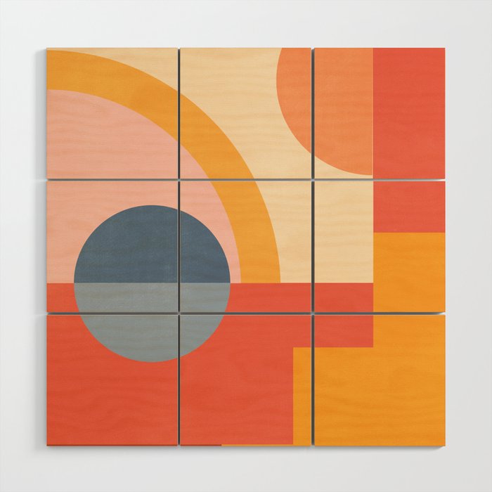 Abstract Geometric Shapes 31 Wood Wall Art Gallery Image 1