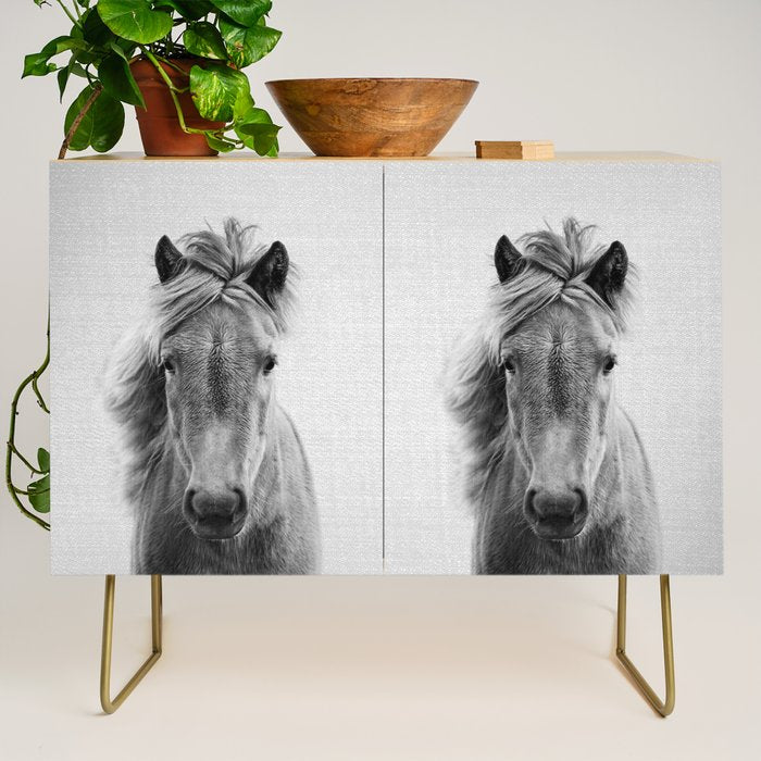 Wild Horse - Black & White Credenza Gallery Image 1