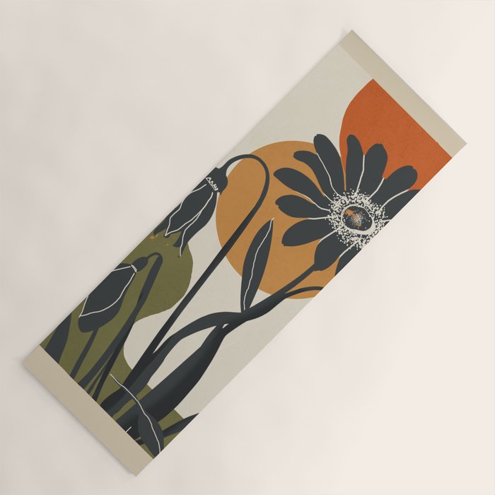 Modern Daisies in Contrast Yoga Mat Gallery Image 1