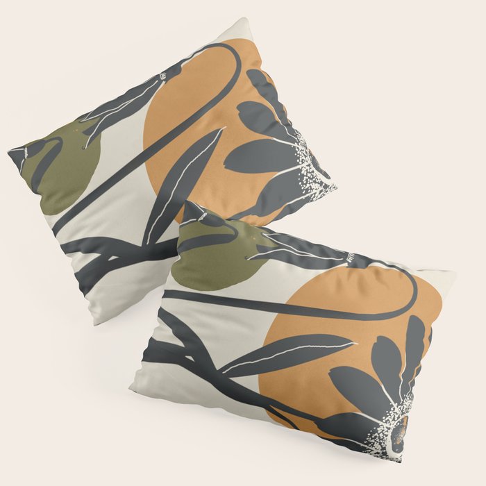 Modern Daisies in Contrast Pillow Sham Gallery Image 1