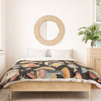 Whimsical Underwater World Multicolor Fish Pattern Black Duvet Cover Gallery Image 3