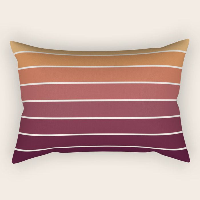 Gradient Arch III Warm Sunset Mid Century Modern Rainbow Rectangular Pillow Gallery Image 2