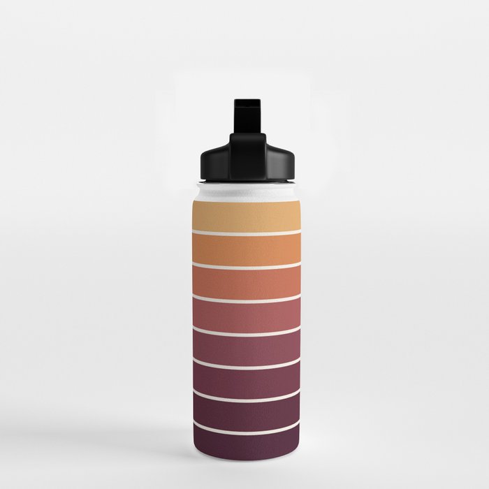 Gradient Arch III Warm Sunset Mid Century Modern Rainbow Water Bottle Gallery Image 2